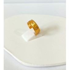 Γυναικείο ασημένιο δαχτυλίδι ανοιχτό επίχρυσο με ζιργκόν (SR53)